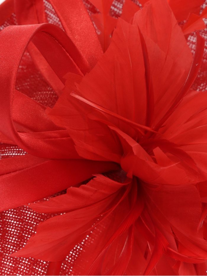 Tocado mediano plumas rojo