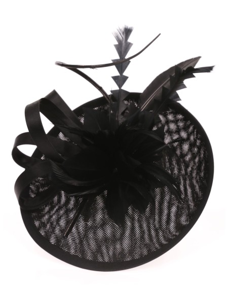 Tocado mediano plumas negro
