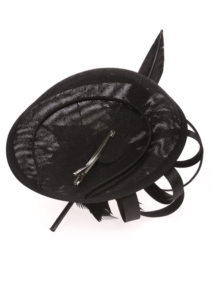 Tocado mediano plumas negro