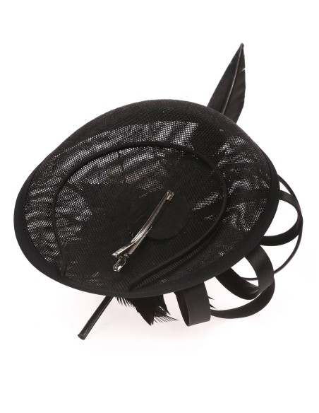 Tocado mediano plumas negro