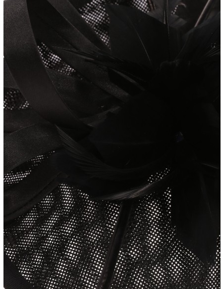 Tocado mediano plumas negro