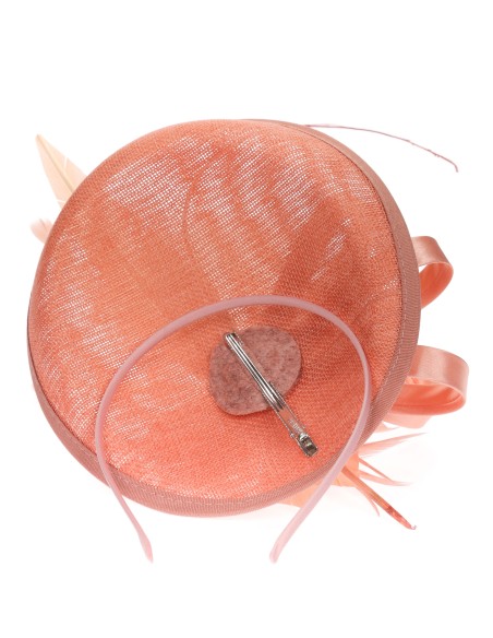 Feather hair fascinator headband rosa-palo