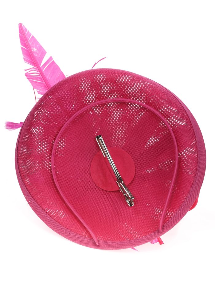 Tocado mediano plumas fucsia