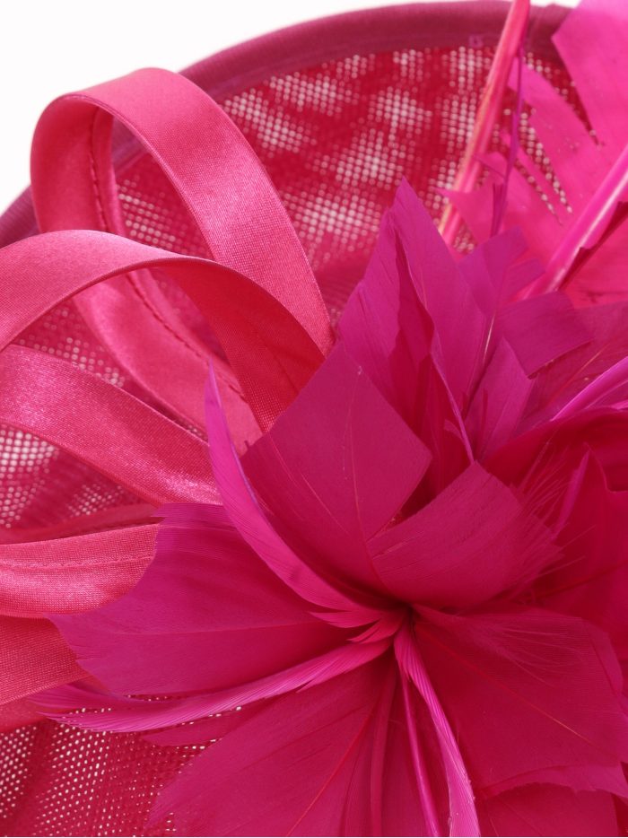 Tocado mediano plumas fucsia