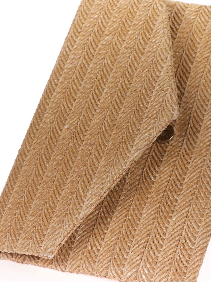 Cartera fiesta efecto rafia camel