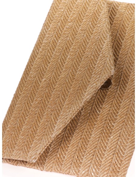 Cartera fiesta efecto rafia camel