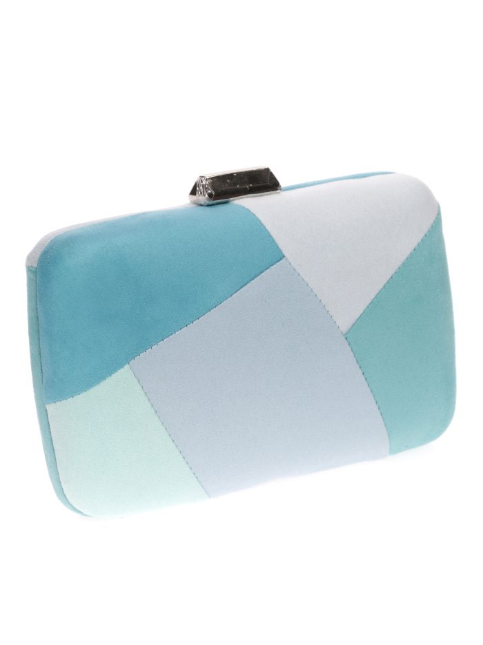 Clutch fiesta antelina contraste multi-teal