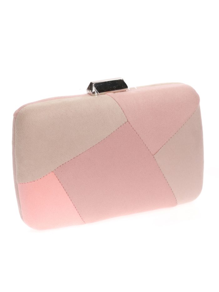Clutch fiesta antelina contraste multi-rosa