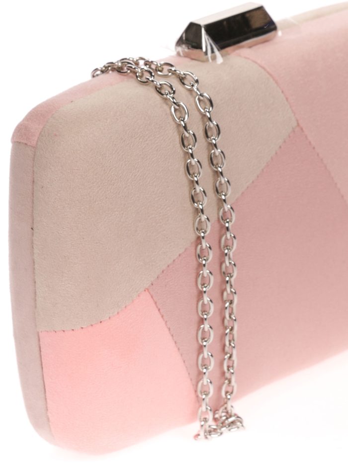 Clutch fiesta antelina contraste multi-rosa