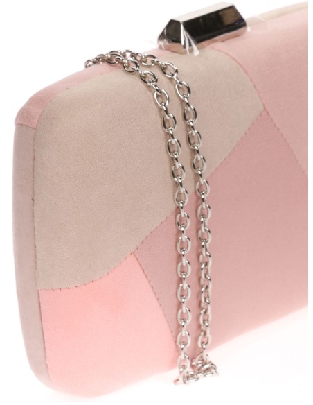 Clutch fiesta antelina contraste multi-rosa