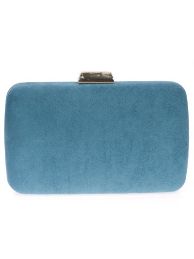 Suede effect clutch teal-oscuro