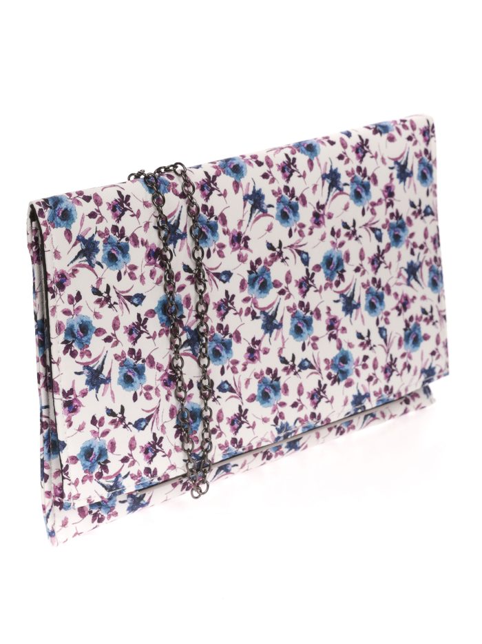 Borsetta da festa fiorellini celeste