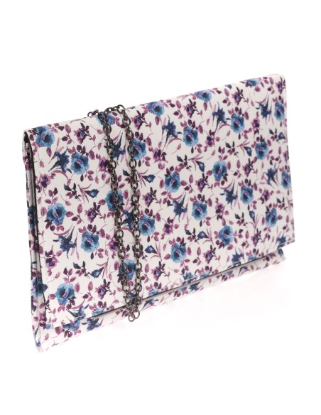 Cartera fiesta florecitas celeste