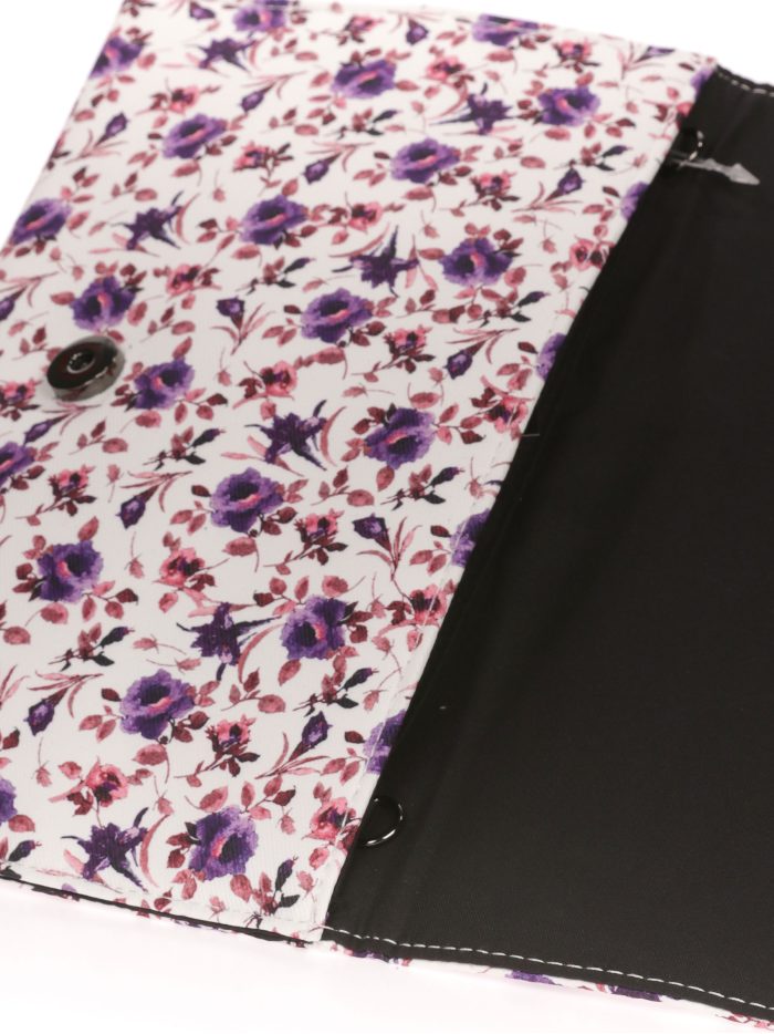 Cartera fiesta florecitas lila