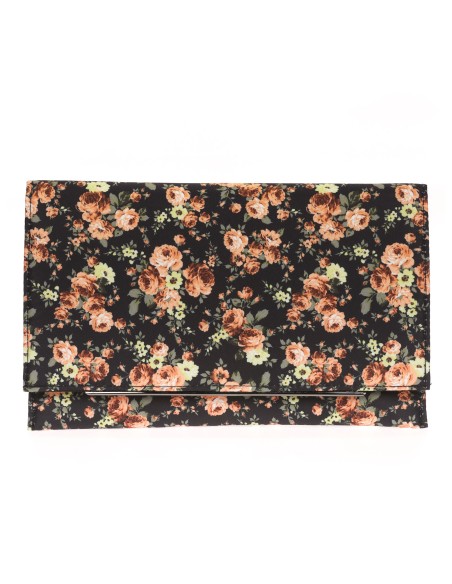 Cartera fiesta florecitas negro