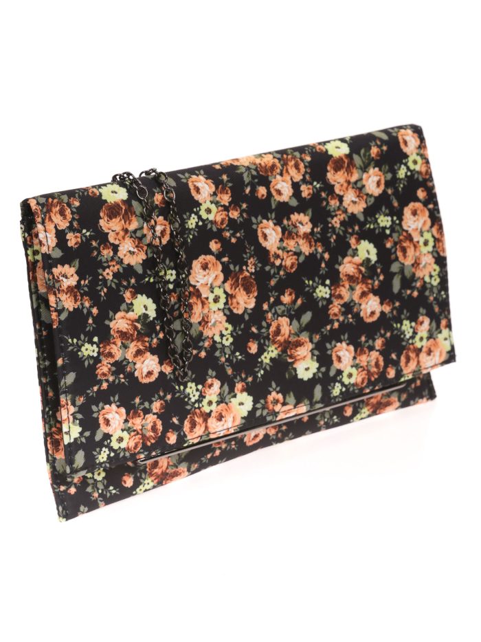 Cartera fiesta florecitas negro