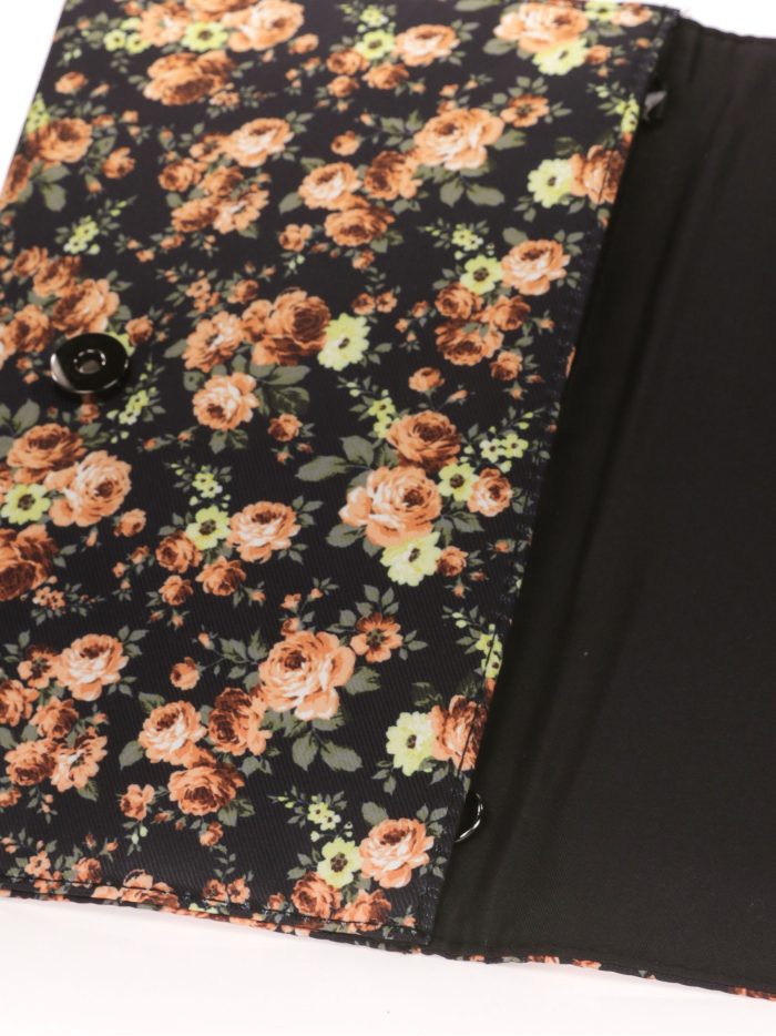 Cartera fiesta florecitas negro