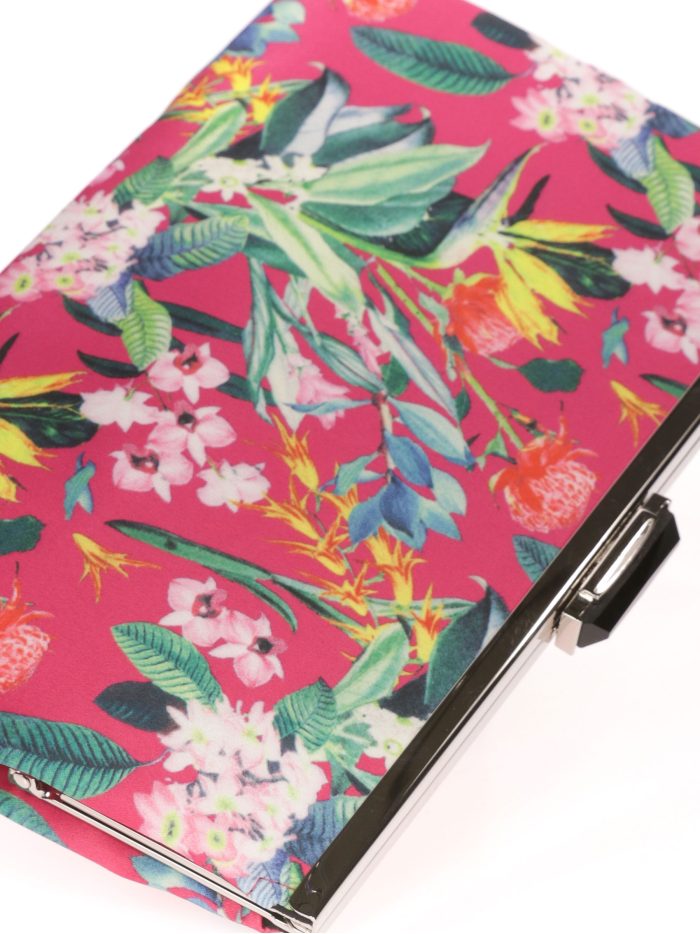 Cartera fiesta floral fucsia
