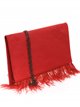Suede effect clutch with feathers rojo