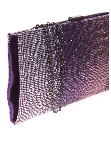 Cartera fiesta pedrería morado