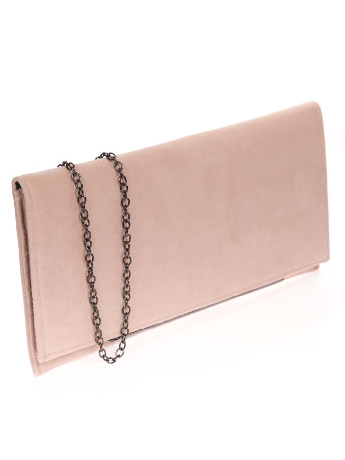 Cartera fiesta antelina rosa-palo