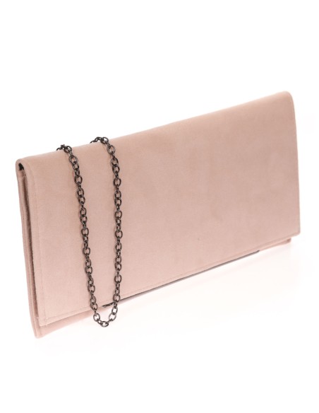 Cartera fiesta antelina rosa-palo