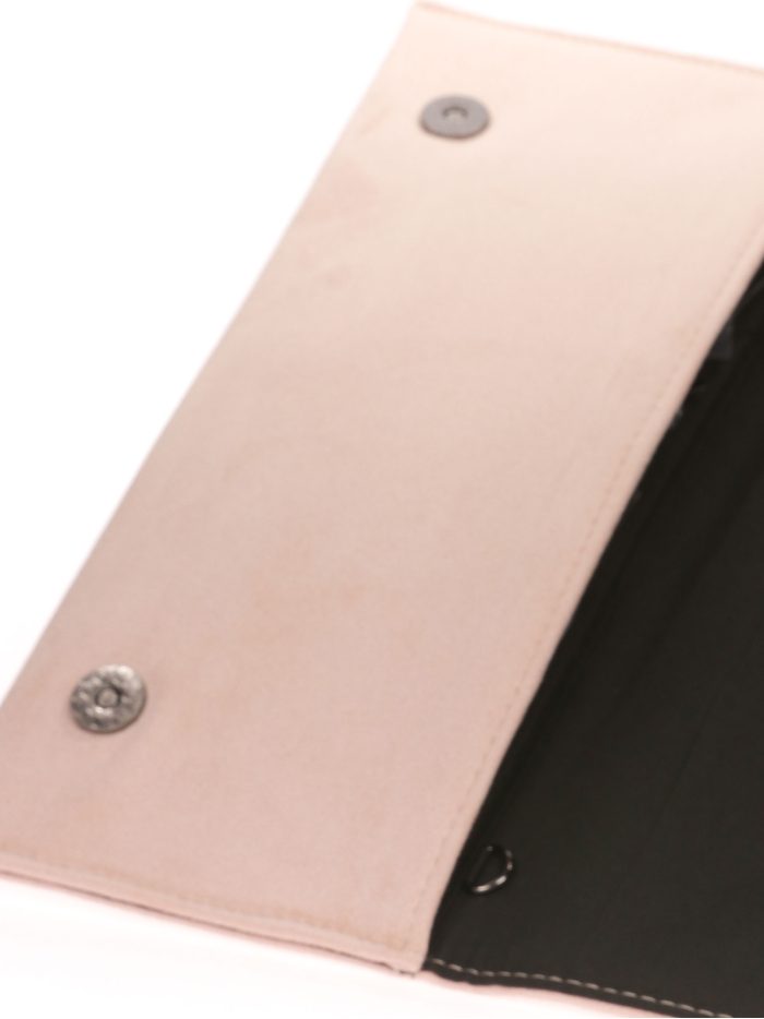 Cartera fiesta antelina rosa-palo