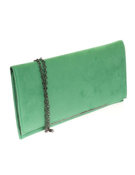 Cartera fiesta antelina verde-hierva