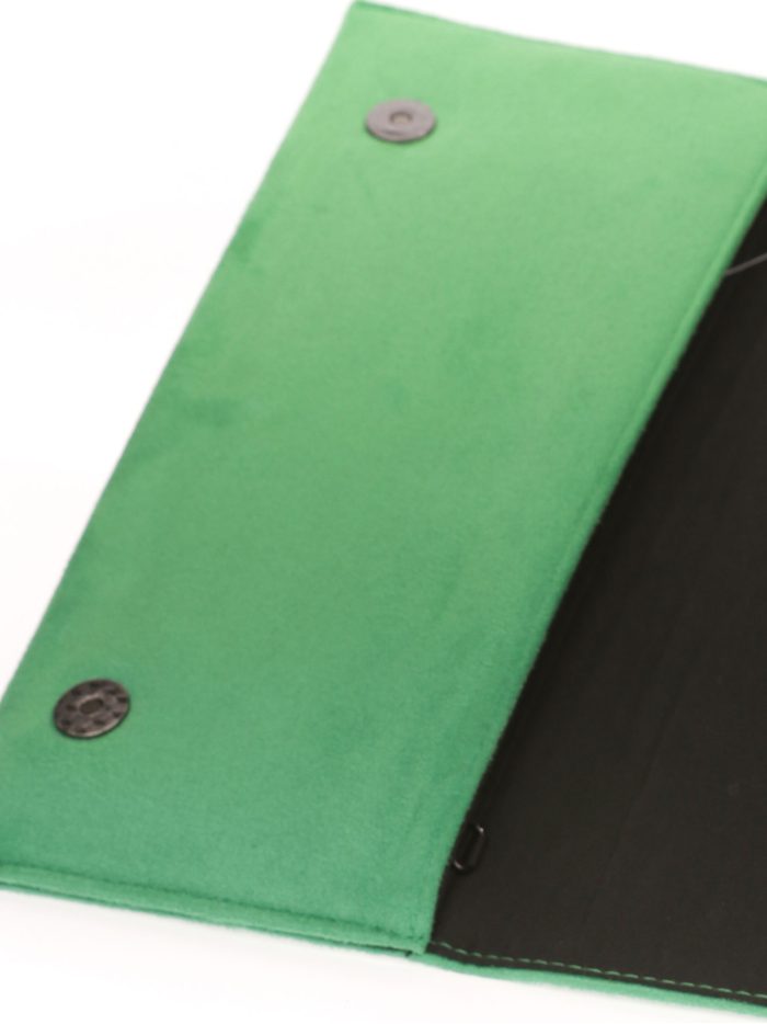 Cartera fiesta antelina verde-hierva