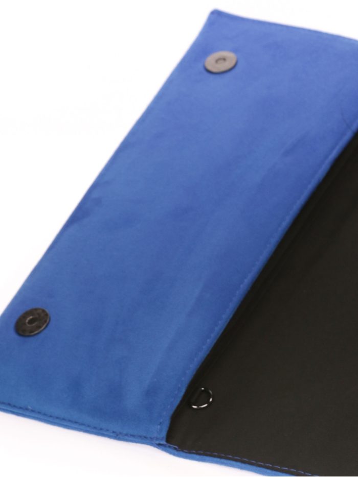 Cartera fiesta antelina turquesa