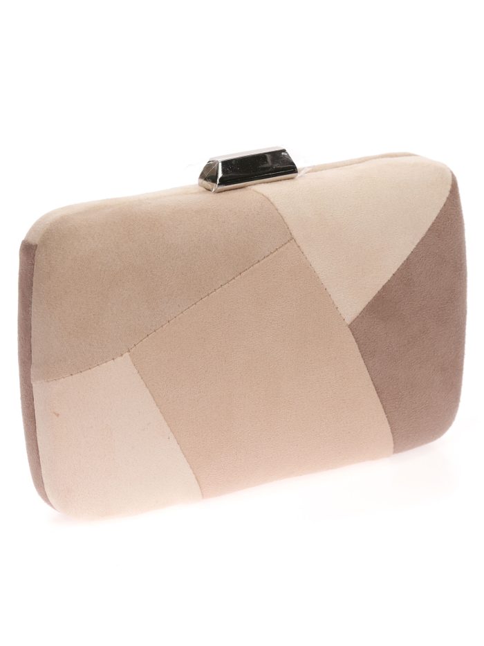 Clutch fiesta antelina contraste multi-taupe