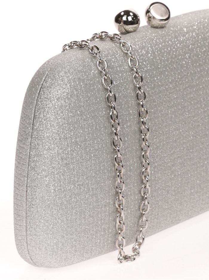 Clutch fiesta metalizado plata