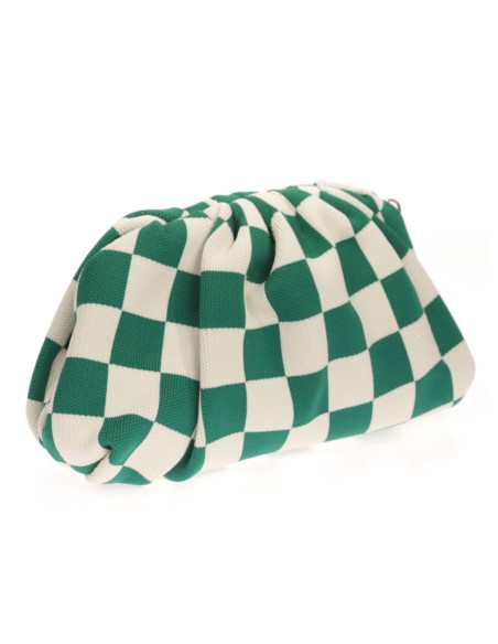 Cartera fiesta cuadros verde