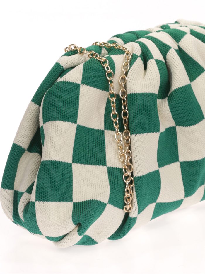 Cartera fiesta cuadros verde