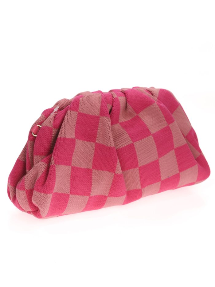 Cartera fiesta cuadros fucsia