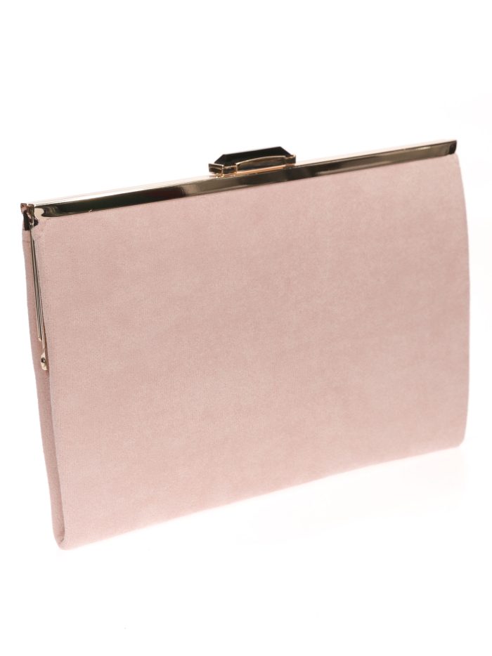 Carteira festa camurça rosa-pálido