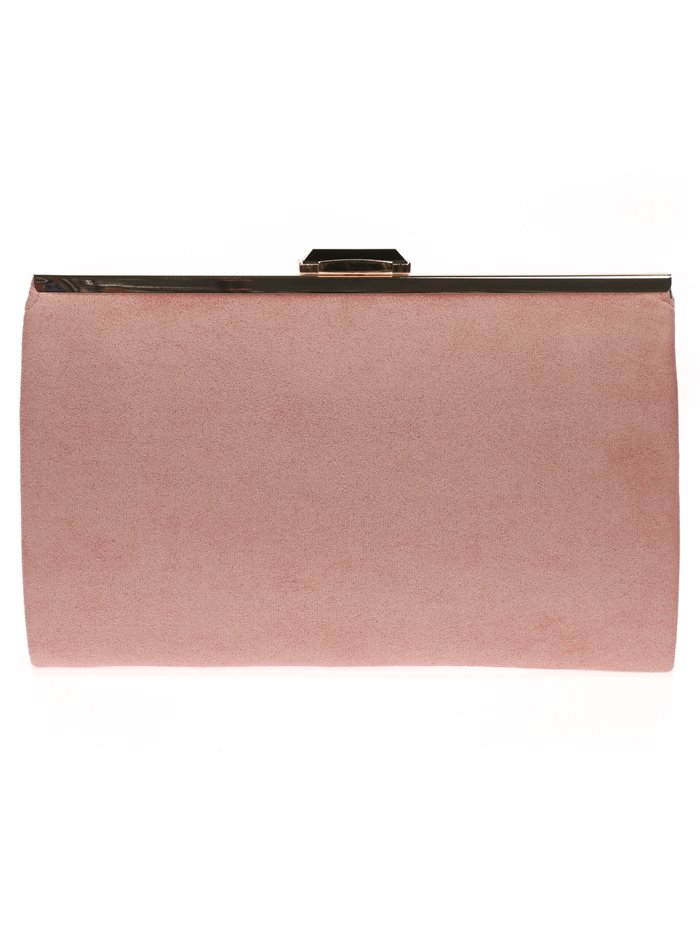 Suede effect clutch rosa-palo-oscuro