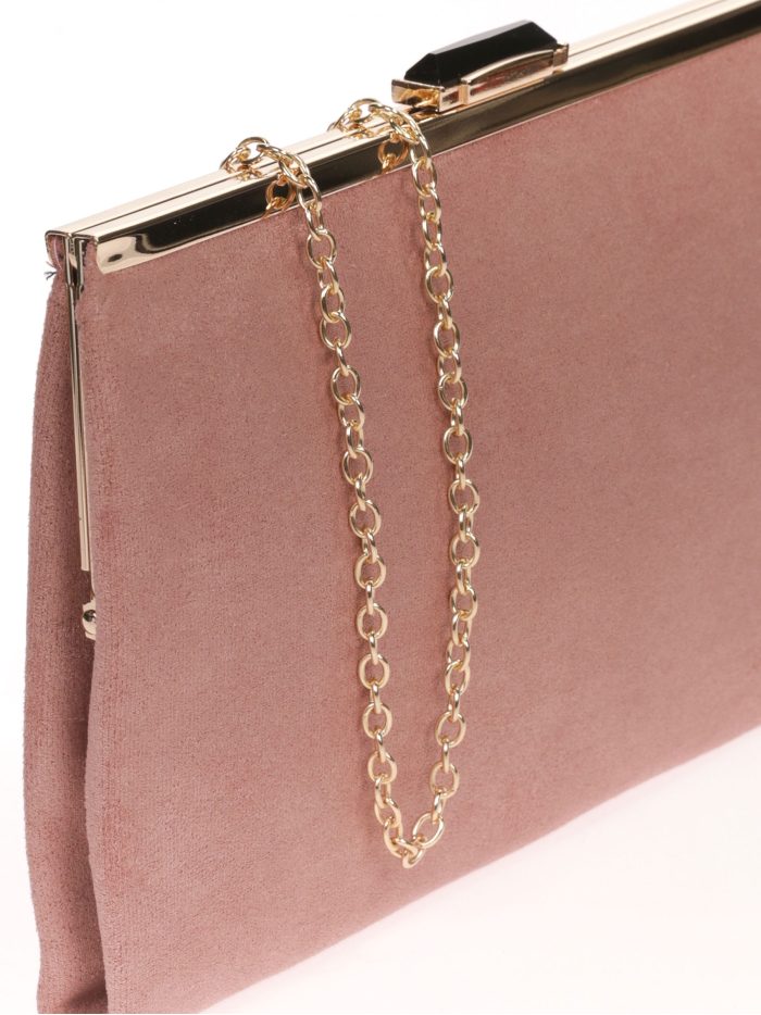 Cartera fiesta antelina rosa-palo-oscuro