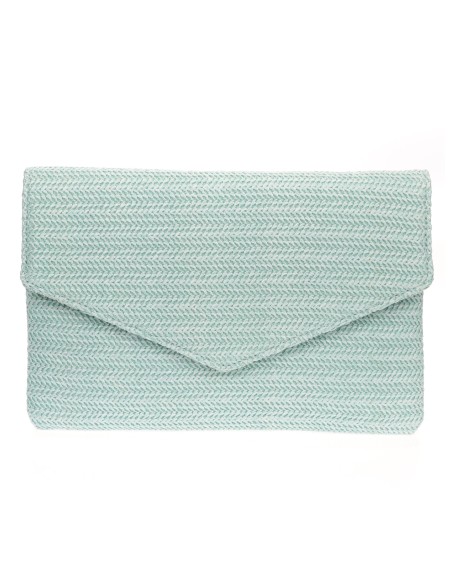 Cartera fiesta rafia aguamarina