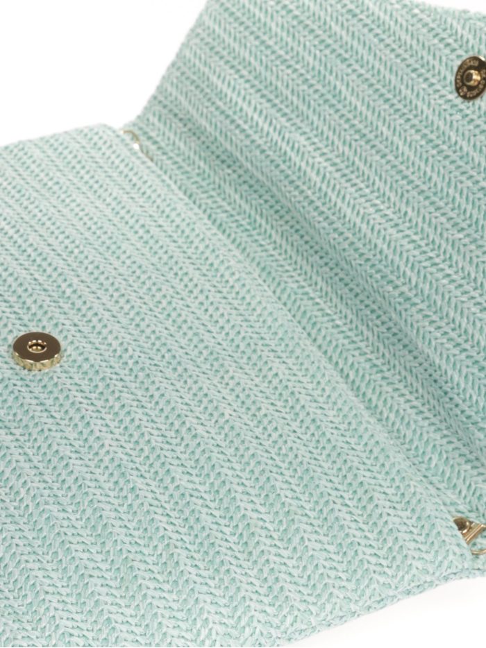 Raffia clutch aguamarina