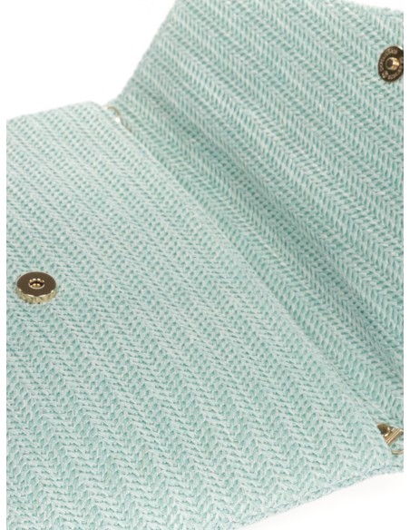 Cartera fiesta rafia aguamarina