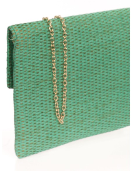 Cartera fiesta rafia verde-hierva