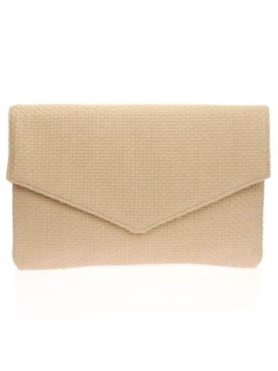 Cartera fiesta rafia taupe