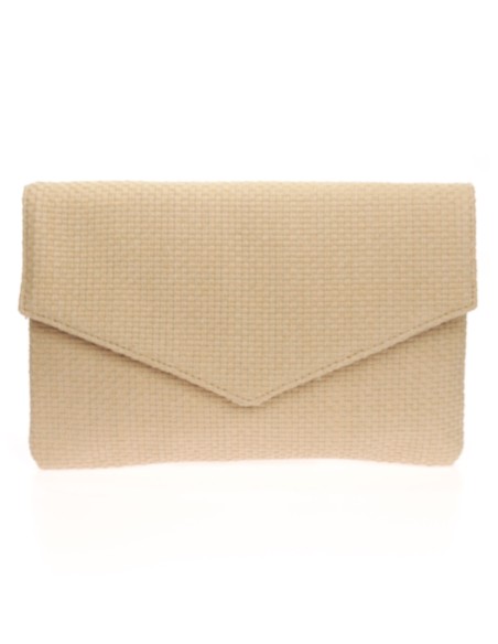 Cartera fiesta rafia taupe