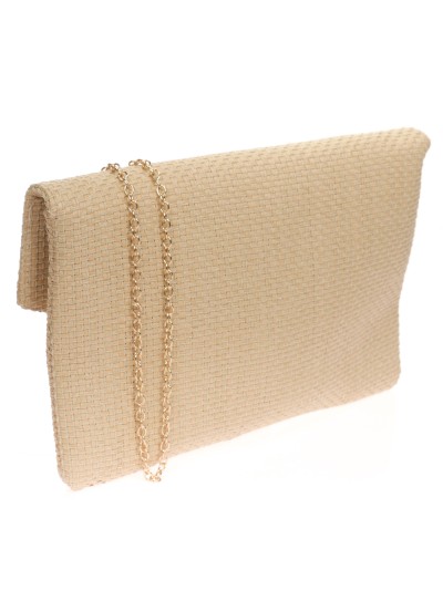 Cartera fiesta rafia taupe 2