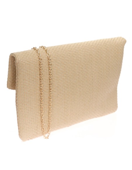 Cartera fiesta rafia taupe