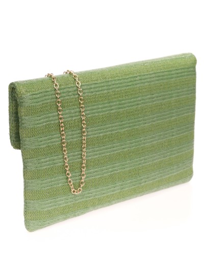 Cartera fiesta rafia verde 2