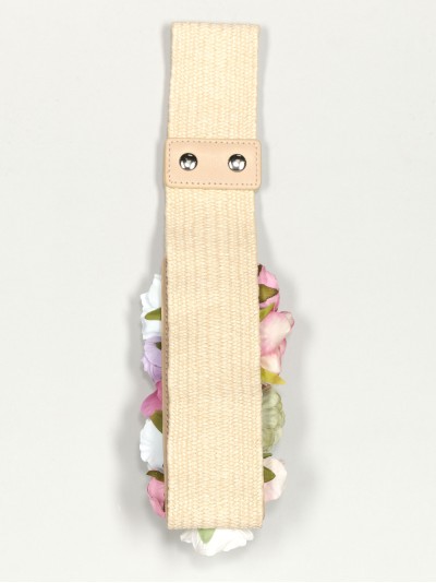 Cinturón elástico flores beis-multi 2