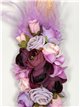 Cinturón elástico flores beis-lila