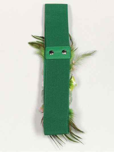 Cinturón elástico flores verde-hierba 2